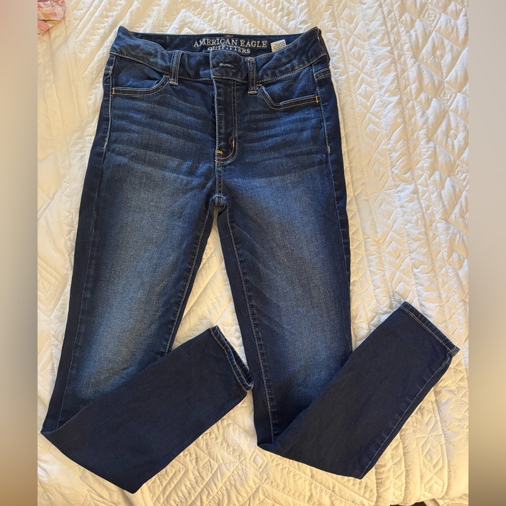 American Eagle Outfitters Dark Blue Skinny Jeans- 2 SHORT
